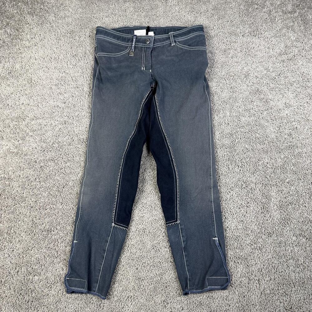 Romfh Breeches Womens 28 Gray Full Seat Riding Equestrian Ankle Tabs Knee Patch
